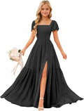 Flutter Sleeves Junior Bridesmaid Dresses for Wedding with Slit Chiffon A Line Flower Girl Dresses